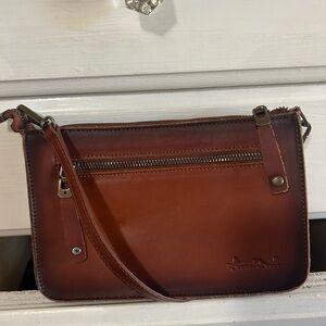 Montana West Tan Leather Crossbody Bag